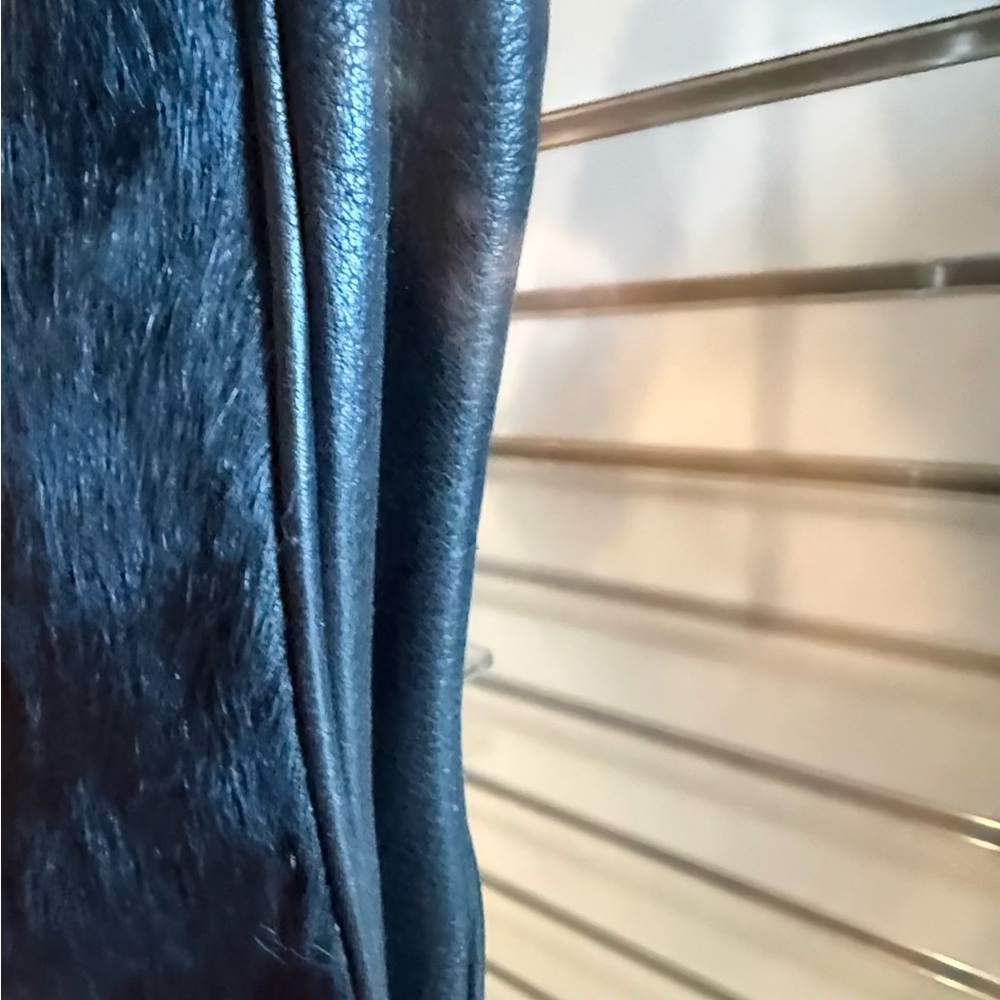 Aqua Madonna Black Hair Calf/Leather Silver Shoulder Bag - Picture 5 of 7